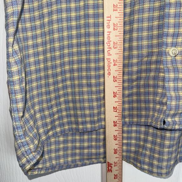Men's Jack Lipson Gold‎ Plaid Cotton Button Down Shirt M Blue Yellow Casual - Picture 10 of 15